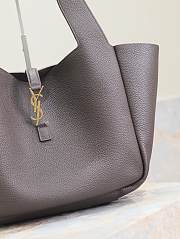 Kitlife Saint Laurent LE 5 À 7 Bea Tote Bag In Dark Brown Grained Leather 763435 50x28x18cm - 2