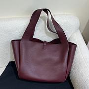 Kitlife Saint Laurent LE 5 À 7 Bea Tote Bag In Burgundy Grained Leather 763435 50x28x18cm - 4