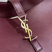 Kitlife Saint Laurent LE 5 À 7 Bea Tote Bag In Burgundy Grained Leather 763435 50x28x18cm - 2