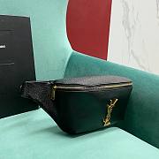 Kitlife Saint Laurent Grained Leather Waist Bag Black 569737 25×14×3.5cm - 6