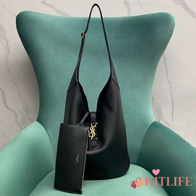 Kitlife Saint Laurent Soft Hobo Bag Black 793051 27x13x30cm - 1