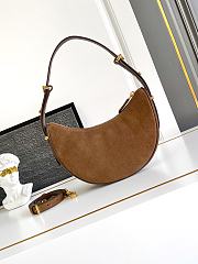 Kitlife Prada Arque Brown Suede Underarm Bag 1BC194 22.5x18.5x6cm - 4