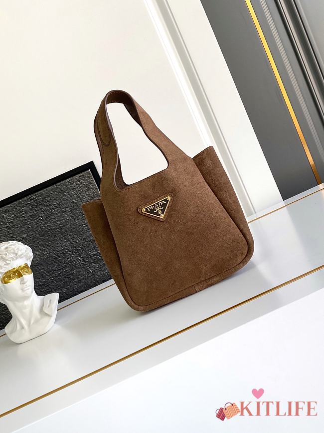 Kitlife Prada Suede Leather Tote Bag 1BA349 18x16x10cm - 1