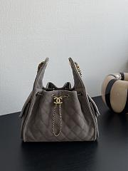 Kitlife Chanel 25C Drawstring Bucket Hobo Bag Grey 30×26×14cm - 1