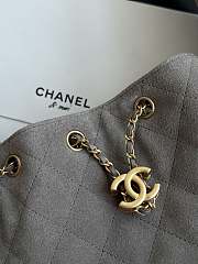 Kitlife Chanel 25C Drawstring Bucket Hobo Bag Grey 30×26×14cm - 3