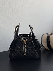 Kitlife Chanel 25C Drawstring Bucket Hobo Bag Black Leather 30×26×14cm - 1