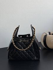 Kitlife Chanel 25C Drawstring Bucket Hobo Bag Black Leather 30×26×14cm - 6