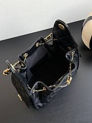 Kitlife Chanel 25C Drawstring Bucket Hobo Bag Black Leather 30×26×14cm - 5