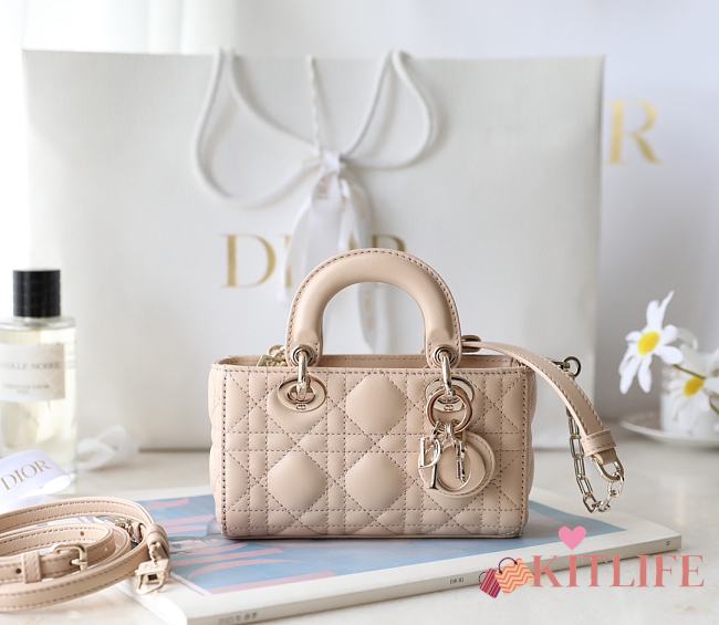 Kitlife Dior Lady D-Joy Mini Bag Beige 16x9x5cm - 1