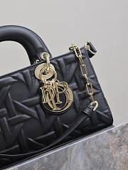 Kitlife Dior Lady D-Joy Bag Black Graphic Cannage Calfskin 26x13.5x5cm - 3