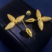 Kitlife Louis Vuitton Cross Flower Diamond Stud Earrings Gold - 6