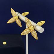 Kitlife Louis Vuitton Cross Flower Diamond Stud Earrings Gold - 5