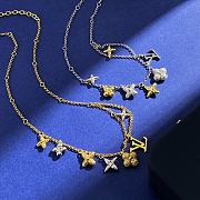 Kitlife Louis Vuitton Diamond Classic Old Flower Letter Logo Necklace Gold / Silver  - 3