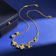 Kitlife Louis Vuitton Diamond Classic Old Flower Letter Logo Necklace Gold / Silver  - 2