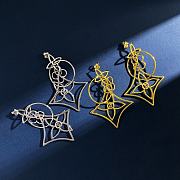Kitlife Louis Vuitton Classic Hollow Cross Flower Tassel Pendant Earrings Gold / Silver  - 1