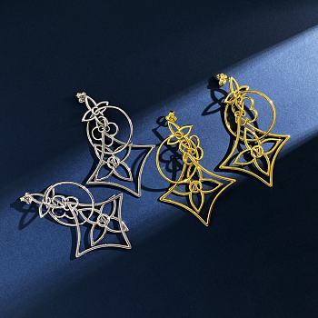 Kitlife Louis Vuitton Classic Hollow Cross Flower Tassel Pendant Earrings Gold / Silver 