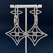 Kitlife Louis Vuitton Classic Hollow Cross Flower Tassel Pendant Earrings Gold / Silver  - 4