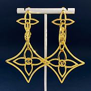 Kitlife Louis Vuitton Classic Hollow Cross Flower Tassel Pendant Earrings Gold / Silver  - 2