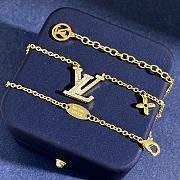 Kitlife Louis Vuitton LV Logo Necklace Gold Ladies - 2