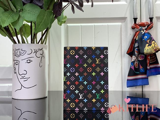 Kitlife Louis Vuitton x TM Passport Holder Black Multicolor M13414 14x2.5x10cm - 1