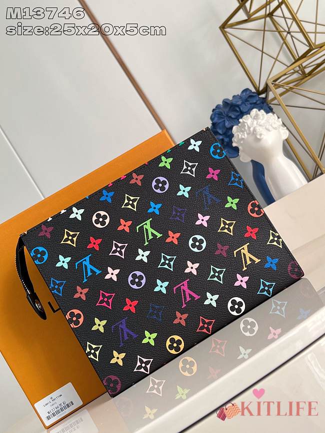 Kitlife Louis Vuitton x TM Toiletry Pouch Black M13746 25x20x5.5cm - 1