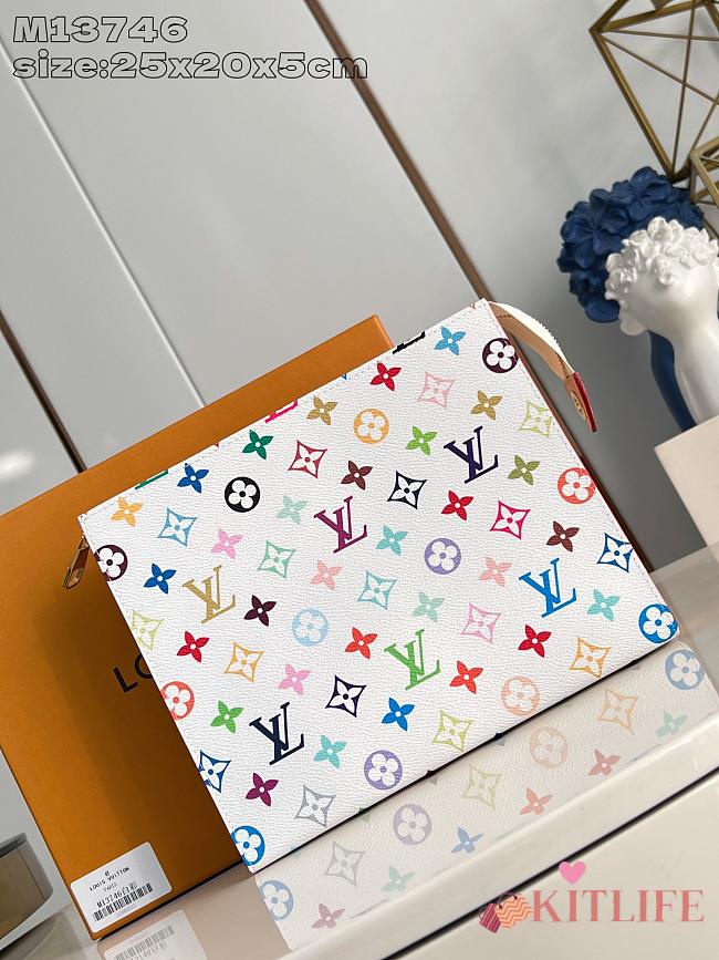 Kitlife Louis Vuitton x TM Toiletry Pouch White M13746 25x20x5.5cm - 1
