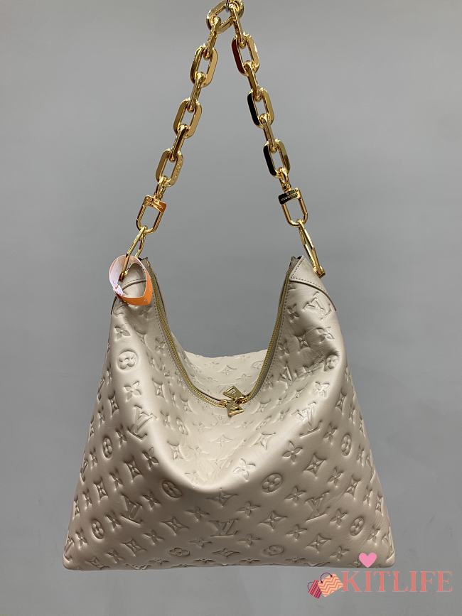 Kitlife Louis Vuitton Coussin Hobo MM Bag Cream M12071 38x33x10cm - 1