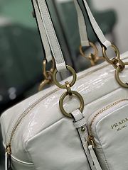 Kitlife Prada Dangle Leather Top-handle Bag In White 1BB138 30x14x13.5cm - 6