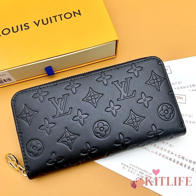 Kitlife Louis Vuitton Zippy Wallet Black M81510 19.5x10.5x2.5cm - 1