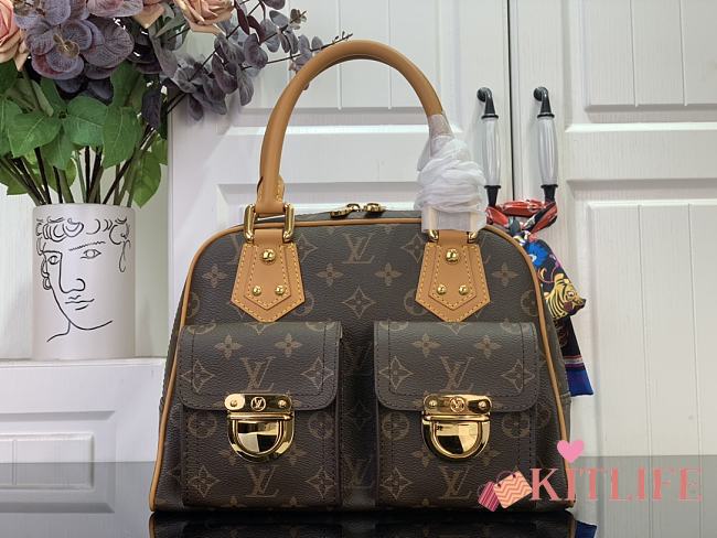Kitlife Louis Vuitton Manhattan PM Bag Brown M40026 30x12x20cm - 1