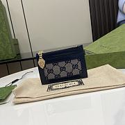 Kitlife Gucci Luce Card Holder Dark Blue 790033 11.5x7.5x1.5cm - 1