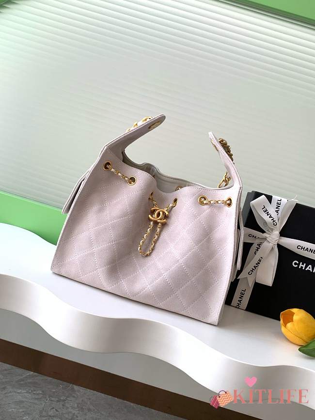 Kitlife Chanel 25C Drawstring Bucket Hobo Bag Light Pink 30×26×14cm - 1