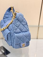 Kitlife Chanel 25C Jennie Bag Light Blue Denim 21x31x15cm - 3