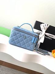 Kitlife Chanel 25C Vanity Bag Small Blue Denim 9.5x17x8cm  - 1
