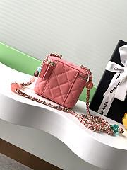 Kitlife Chanel Small Comestic Bag Pink Enamel Heart Buckle 11x8.5x7cm - 2