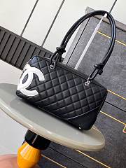 Kitlife Chanel Cambon Bowling Bag Black & White 27x15x10cm - 1