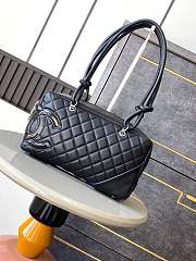 Kitlife Chanel Cambon Bowling Bag Black 27x15x10cm - 1