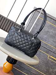 Kitlife Chanel Cambon Bowling Bag Black 27x15x10cm - 6