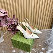 Kitlife Gucci Horsebit Heel Pointed Sandals White  - 1
