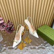 Kitlife Gucci Horsebit Heel Pointed Sandals White  - 5