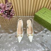 Kitlife Gucci Horsebit Heel Pointed Sandals White  - 4