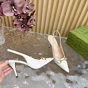 Kitlife Gucci Horsebit Heel Pointed Sandals White  - 2