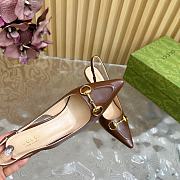 Kitlife Gucci Horsebit Heel Pointed Sandals Brown - 5