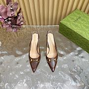Kitlife Gucci Horsebit Heel Pointed Sandals Brown - 4