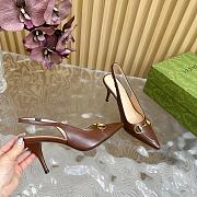 Kitlife Gucci Horsebit Heel Pointed Sandals Brown - 3