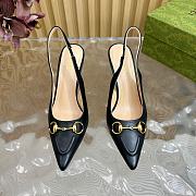 Kitlife Gucci Horsebit Heel Pointed Sandals Black - 5