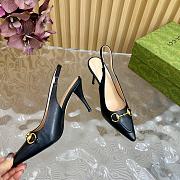 Kitlife Gucci Horsebit Heel Pointed Sandals Black - 3