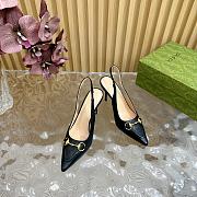 Kitlife Gucci Horsebit Heel Pointed Sandals Black - 2