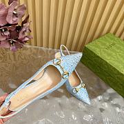Kitlife Gucci Horsebit Slingback Pumps Blue - 6