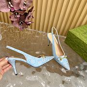 Kitlife Gucci Horsebit Slingback Pumps Blue - 5